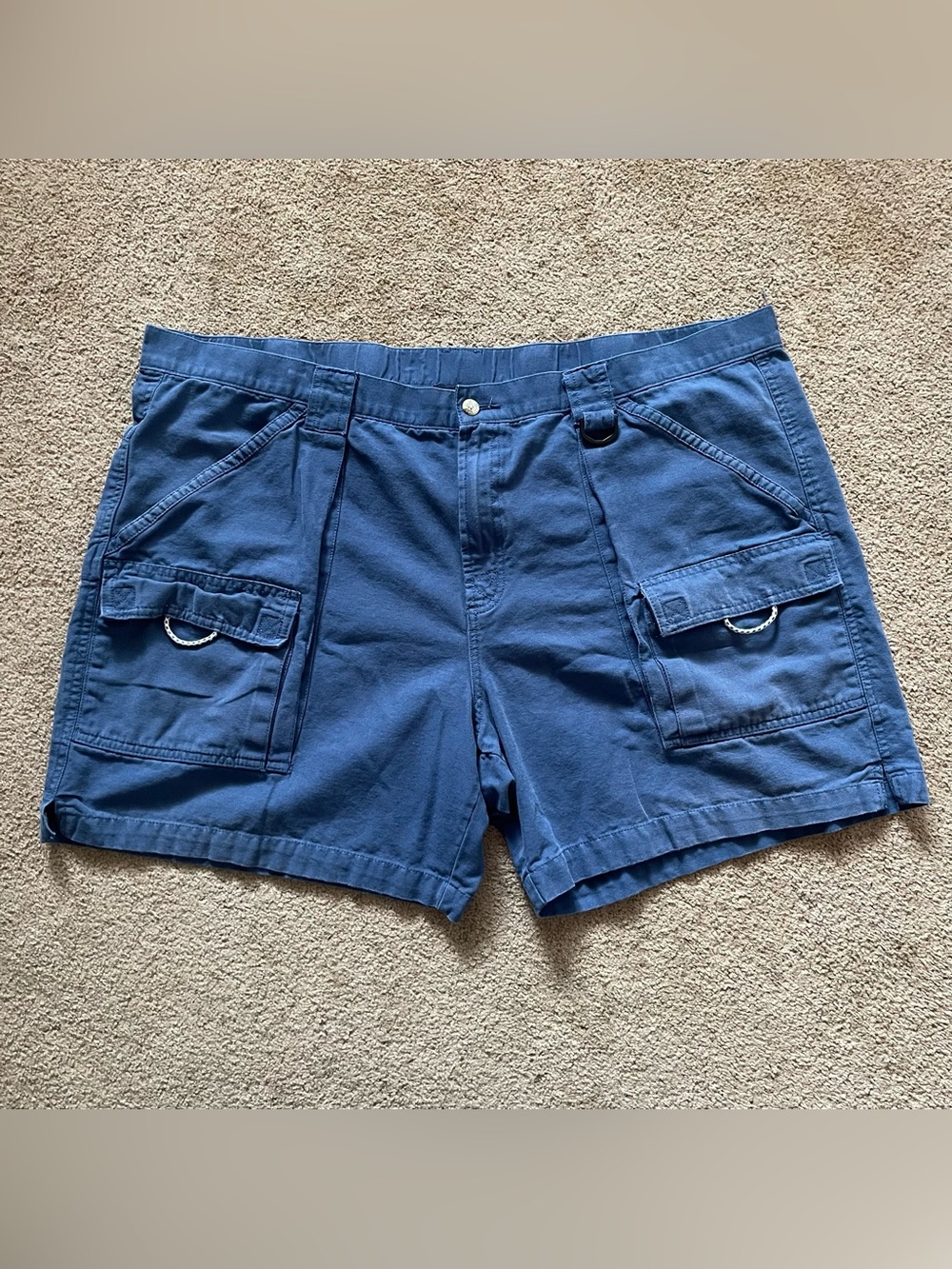 Columbia PFG Cargo Shorts Omni Shade UPF 50 Sz 2XL Navy Blue 7” Fishing Utility